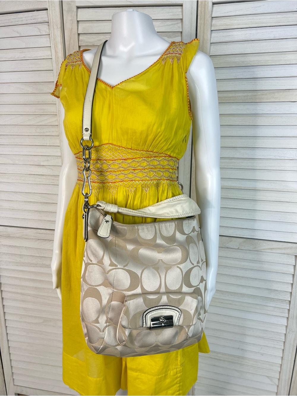 Coach Crossbody Purse Monogram  Signature Kristin Shoulder Bag Hobo Y2K Vintage